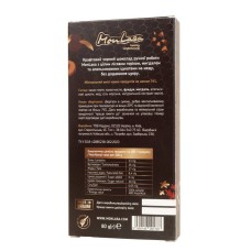 Крафтовий шоколад MonLasa чорний 76% з лісовими горіхами, мигдалем та апельсиновими цукатами на меду 80 г