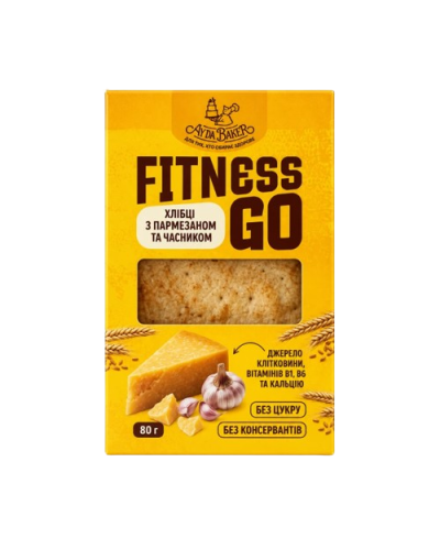 Хлібці FITNESS GO з пармезаном та часником Ay da Baker  80 г