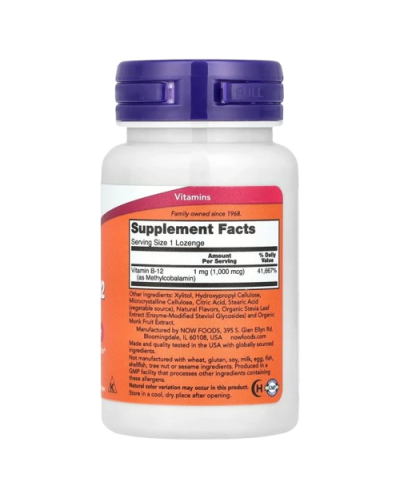 Now Foods Methyl B-12 Вітамін В-12 метилкобаламін 1000 мкг 100 льодяників