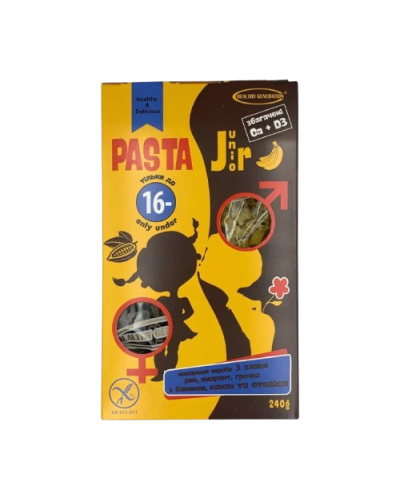 Макарони без глютену Pasta G 3 злаки з бананом, какао та стевією ТМ Healthy Generation 240 г