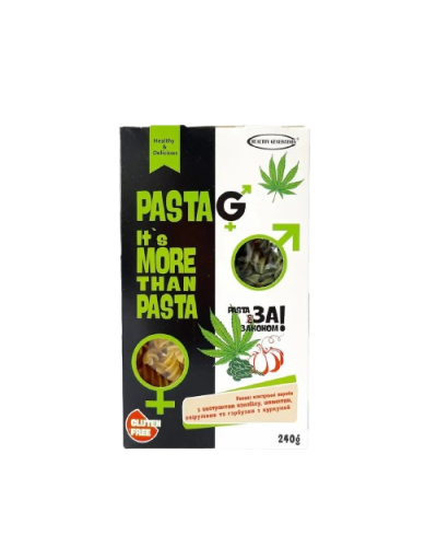 Макарони без глютену Pasta G з коноплею, спірулиною, шпинатом і гарбузом TM Healthy Generation 240 г
