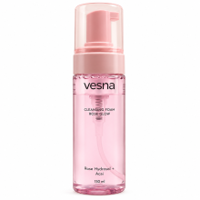 Пінка очищувальна VESNA ROSE GLOW з трояндовою водою та асаї 150 мл