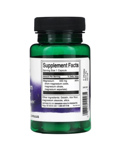 Swanson Triple Magnesium Complex Потрійний магнієвий комплекс 400 мг 30 vegcaps