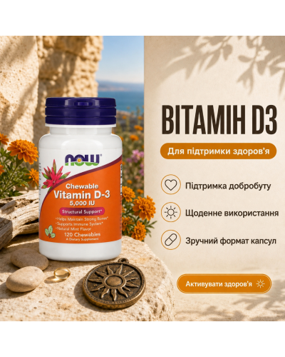Now Foods Витамин D3 5000 МО 125 мкг 120 капс.