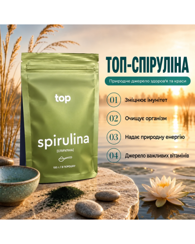 ТОП-Спіруліна з озера Ченхай у порошку 100 г