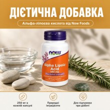 Now Foods Alpha Lipoic Acid Альфа-ліпоєва кислота 250 мг 60 vegcaps