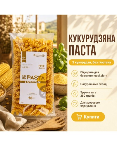 Макарони з кукурудзи Corn Pasta Спиральки TM Healthy Generation без глютену 350 г