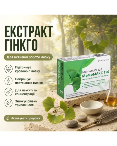 МемоМАКС 120 - экстракт гинкго билоба 120 мг 30 табл.
