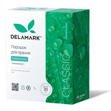 Концентрований безфосфатний пральний ЕКОпорошок DeLaMark Classic Universal 1 кг