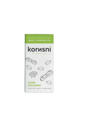 Шоколад KORИSNI керобний молочний Арахіс-Гімалайська сіль 85 г