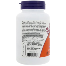 Now Foods Alpha Lipoic Acid Альфа-ліпоєва кислота 250 мг 60 vegcaps
