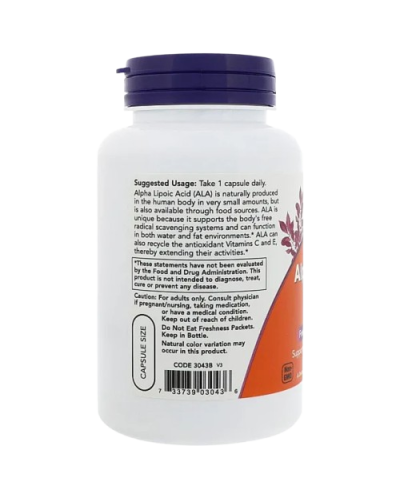 Now Foods Alpha Lipoic Acid Альфа-ліпоєва кислота 250 мг 60 vegcaps