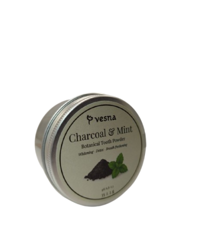 Зубний порошок VESNA відбілюючий Вугілля та М'ята 35 г