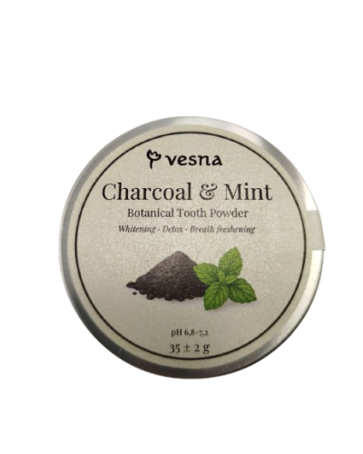 Зубний порошок VESNA відбілюючий Вугілля та М'ята 35 г