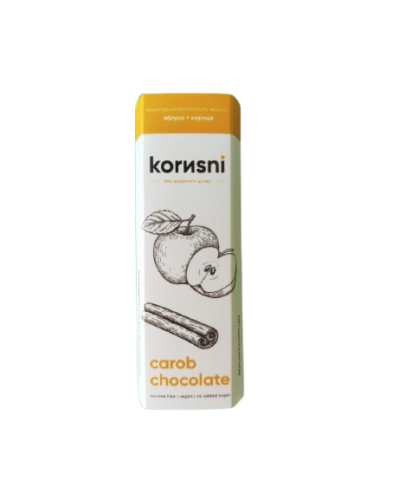 Шоколад KORИSNI керобний молочний Яблуко-Кориця 23 г