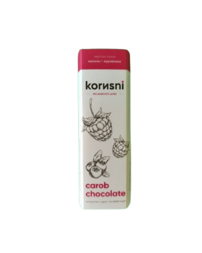 Шоколад KORИSNI керобний чорний Малина-Журавлина 23 г