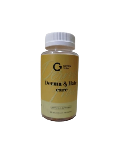 Вітамінно-мінеральний комплекс для шкіри та волосся Derma & Hair GreenVisa 60 шт. желейних пастилок