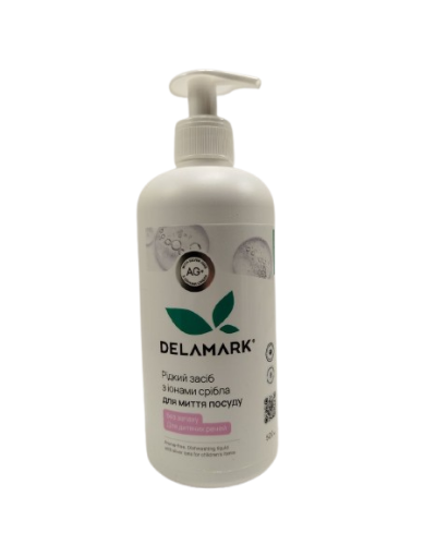 ЕКО Засіб для миття дитячого посуду DeLaMark з іонами срібла без запаху 500 мл
