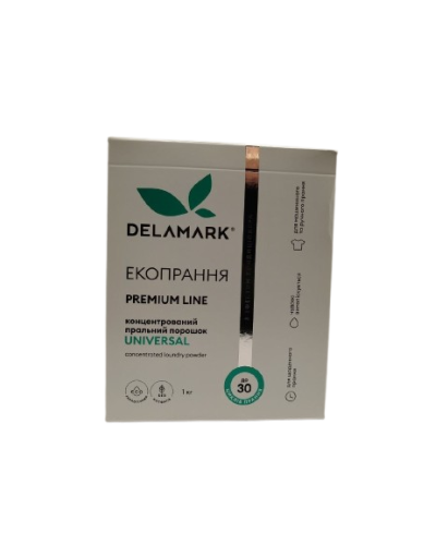 Концентр. безфосф. пральний порошок DeLaMark Premium Line Universal з ефектом кондиціонера 1 кг