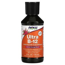 Now Foods Ultra B-12 Вітамін B-12 у 3-х формах 5000 мкг/5 мл + комплекс вітамінів групи B 118 мл