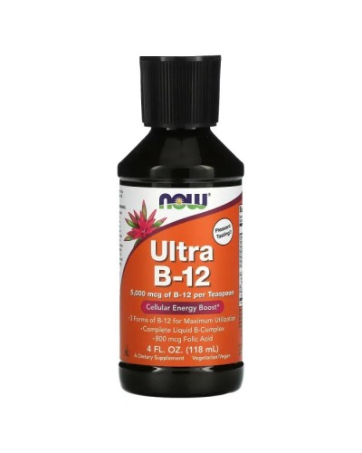 Now Foods Ultra B-12 Вітамін B-12 у 3-х формах 5000 мкг/5 мл + комплекс вітамінів групи B 118 мл
