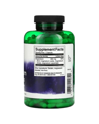 Swanson Triple Magnesium Complex Потрійний магнієвий комплекс 400 мг 100 vegcaps