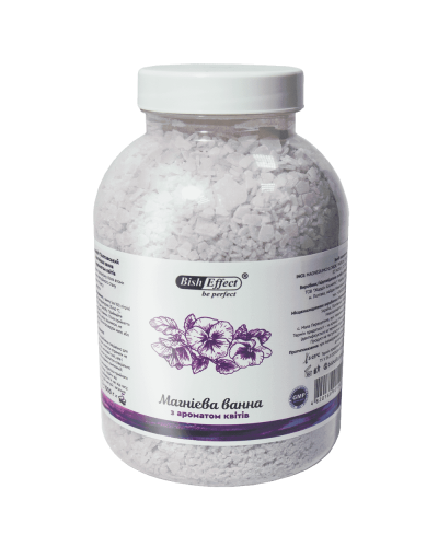 Магнієві ванни Бішофіт Полтавський BishEffect з ароматом квітів 1000 г