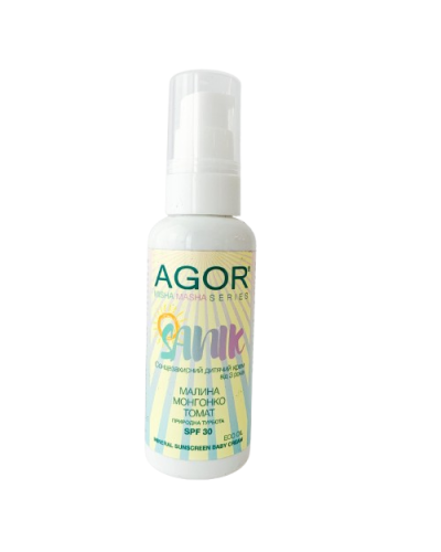 Дитячий сонцезахисний крем SANIK SPF 30 для дітей від 3 років AGOR 60 мл