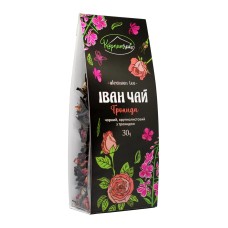 Іван-чай Карпатчай Троянда чорний, ферментований, крупнолистовий з пелюстками троянд 30 г