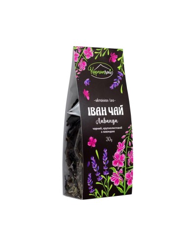 Іван-чай Карпатчай Лаванда чорний, ферментований, крупнолистовий з лавандою 30 г