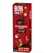 Натуральні цукерки Bob Snail Яблуко-Вишня в бельгійському чорному шоколаді 30 г