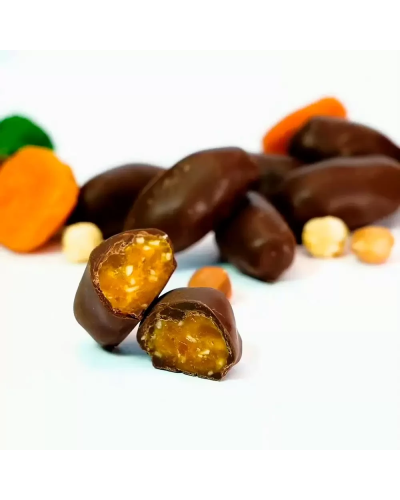 Цукерки в шоколаді (без цукру) "Курага з горіхом" зі стевією, ТМ Стевіясан ,150 г