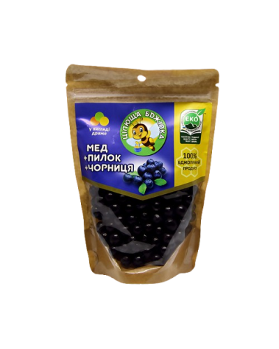 Натуральні цукерки-драже "Цілюща бджілка" з чорницею, 150 г