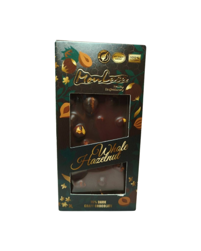 Крафтовий шоколад MonLasa чорний 76% з цілими лісовими горіхами на меду 80 г