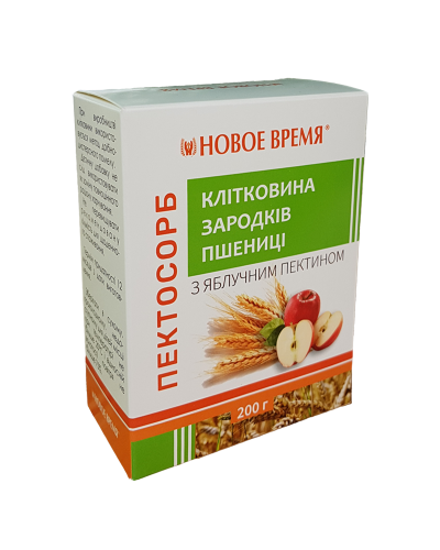 Клітковина зародків пшениці з яблучним пектином Пектосорб, 200 г, Новий Час