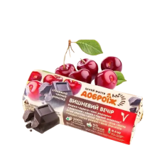 Натуральний батончик Доброїж Вишневий вечір у чорному шоколаді без цукру 36 г