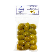 Оливки зелені з кісточкою Greek Product і перцем буково 100 г