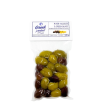 Оливки асорті Каламата та зелені з кісточкою Greek Product 100 г