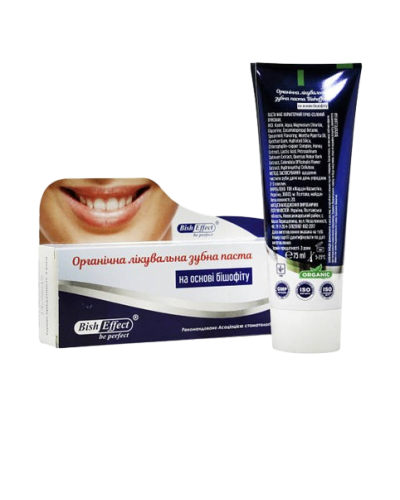 Органічна лікувальна зубна паста з бішофітом BishEffect 75 мл