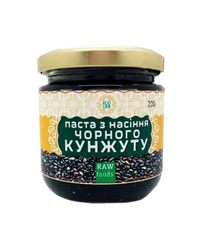 Паста з насіння чорного кунжуту, 200 г, Еколія