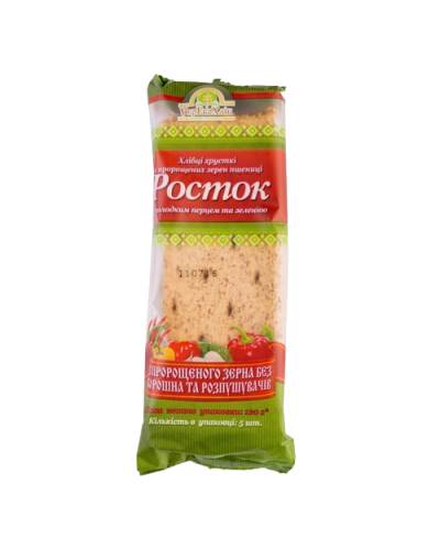 Хлібці "Росток" з солодким перцем та зеленню, 120 г