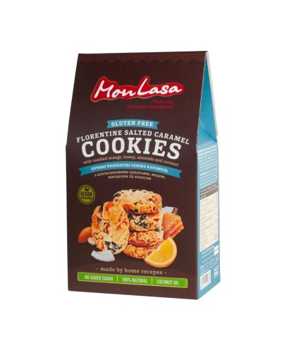 Печиво MonLasa Флорентіні солена карамель без глютену vegan 120 г