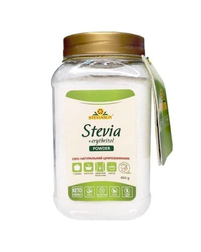 Стевія + Еритритол Стевіясан (цукрозамінник) 454 г (банка)