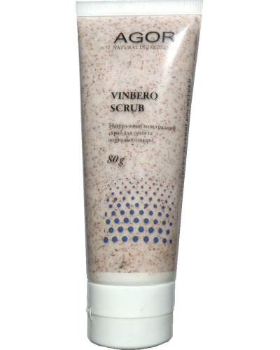 Натуральний виноградний скраб для обличчя AGOR VINBERO SCRUB для сухої та нормальної шкіри 80 г