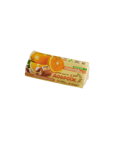 Натуральний батончик Апельсинова мрія в молочному шоколаді без цукру Доброїж 36 г