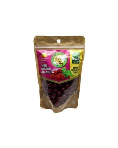 Натуральні цукерки-драже "Цілюща бджілка" з малиною, 150 г