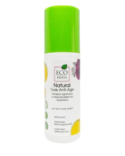 Натуральний тонік Anti-Age активна гідратація та мікроелементна підтримка EcoKrasa 150 мл