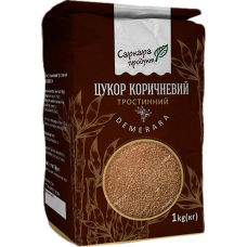 Цукор тростинний Демерара коричневий нерафінований Саркара продукт 1 кг