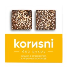 Вишня з амарантом в чорному шоколаді KORИSNI 100 г