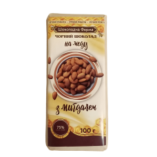 Шоколад чорний на меду з мигдалем Шоколадна Ферма 100 г
